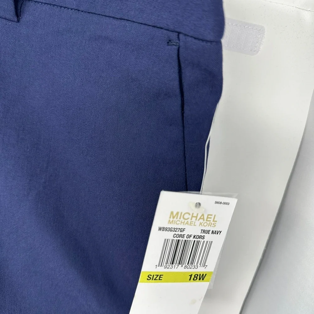 Michael Kors Pants Women 18W Blue True Navy Core of Kors Stretch Slacks